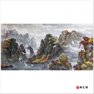 金银星《秋天的香山》朝鲜国画风景-jdzx