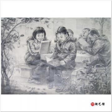 朴石镇《祖国的未来》朝鲜素描人物