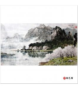 池承石《九月山山麓》朝鲜国画-mmm