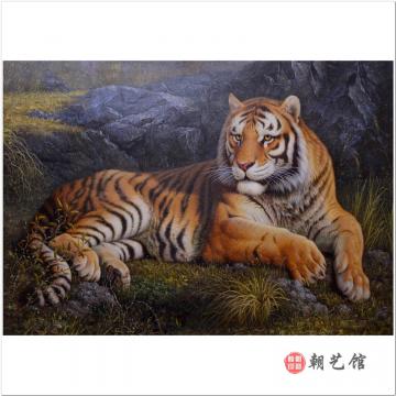 李一男《虎》朝鲜油画动物-ph