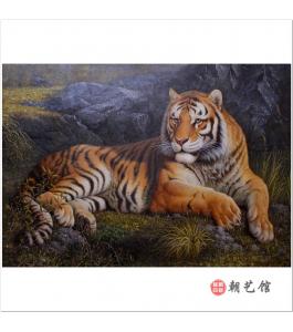 李一男《虎》朝鲜油画动物-ph