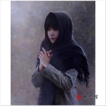 金成俊《祝愿》朝鲜油画人物-Q-1-20询