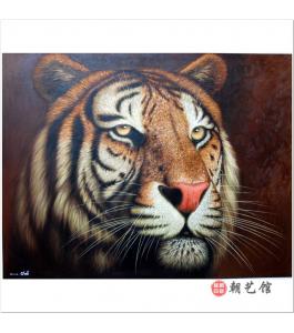 方大兴《老虎》朝鲜油画--ph