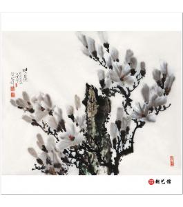 方成姬《白木莲》朝鲜国画花鸟-jdzx