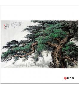 方成姬《松树》朝鲜国画风景--jg2-1