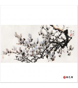 方成姬《白木莲》朝鲜国画花鸟