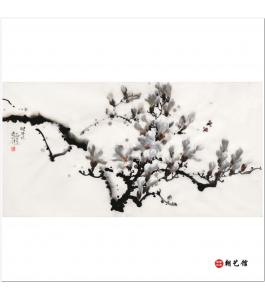 方成姬《白木莲》朝鲜国画花鸟
