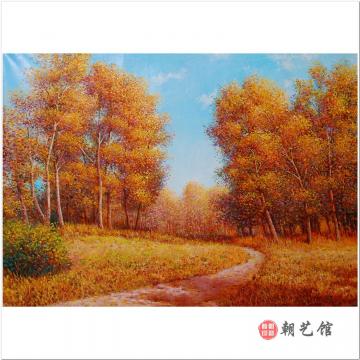 孙哲虎《故乡秋色》朝鲜油画-jdzx-jjtt