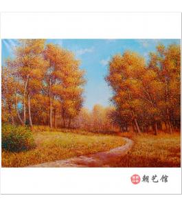 孙哲虎《故乡秋色》朝鲜油画-jdzx-jjtt
