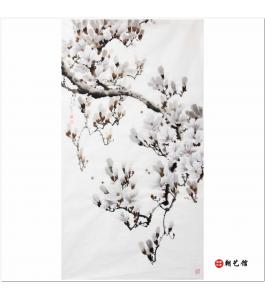 方成姬《白木莲》朝鲜国画花鸟