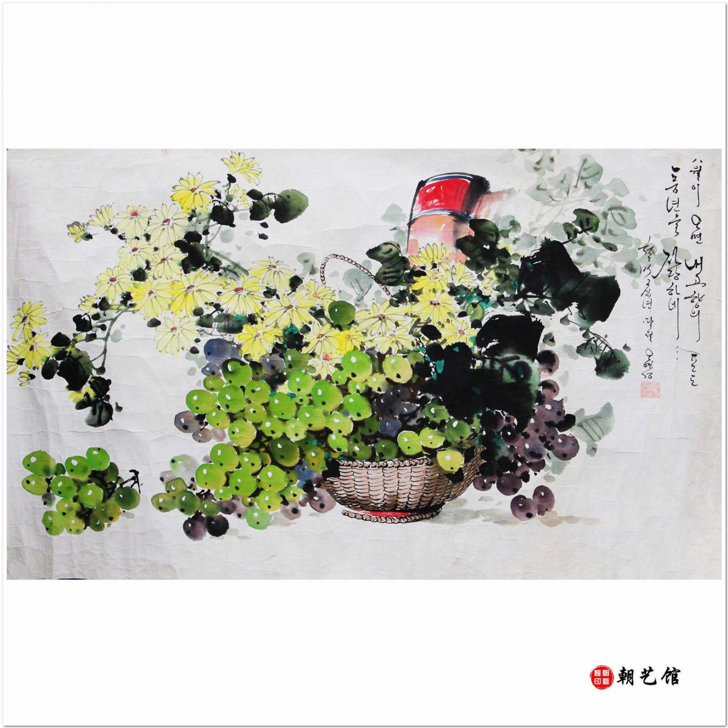 吴永成《花卉》朝鲜国画花鸟-Q-jg2-1