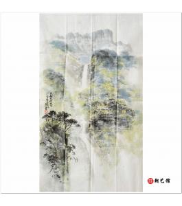 李京男《妙香山上元庵》朝鲜国画风景-XG3-pxx-jg2-1