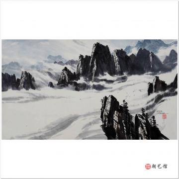 郑永万《金刚山1》朝鲜国画风景【馆藏】-xgf
