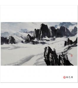 郑永万《金刚山1》朝鲜国画风景【馆藏】-xgf