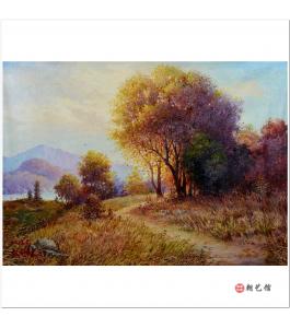 金恩星《夕阳》朝鲜油画风景-xyg