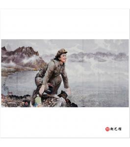 朴昌龙《白头山天池》 朝鲜国画人物-jdzx
