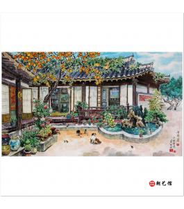金英哲《我家》朝鲜国画-jdzx