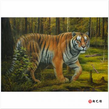 金勋《林中之王》朝鲜油画动物--XG3-jg2-1-628xj