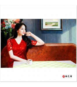 金明国《街角的咖啡厅》朝鲜油画-xyg1-20