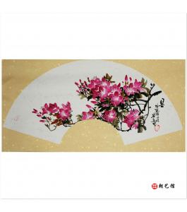 金春阳《春》朝鲜国画扇面
