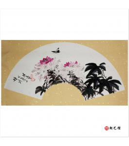 金春阳《香气》朝鲜国画扇面