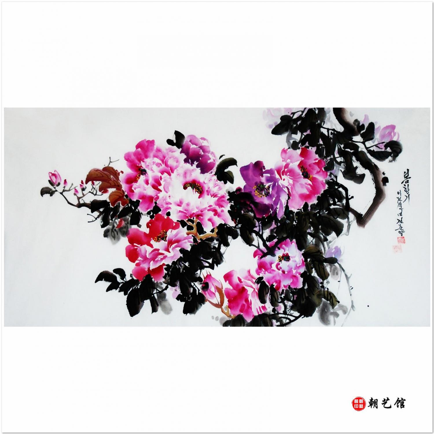 金春阳《春的香气1》朝鲜国画