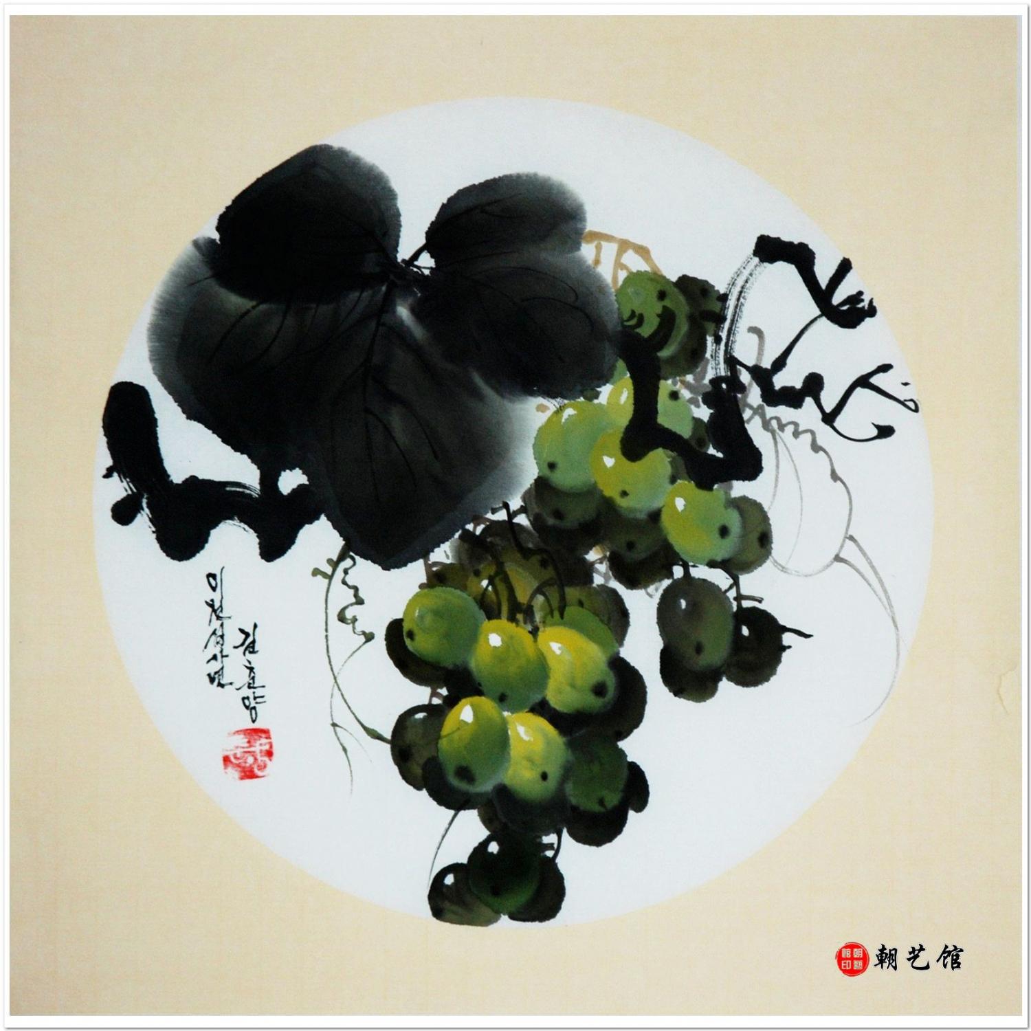 金春阳《葡萄3》朝鲜国画