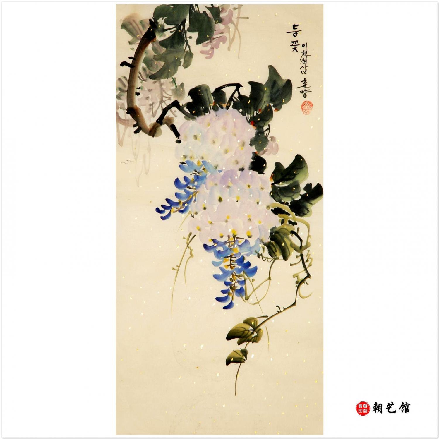 金春阳《藤花6》朝鲜国画