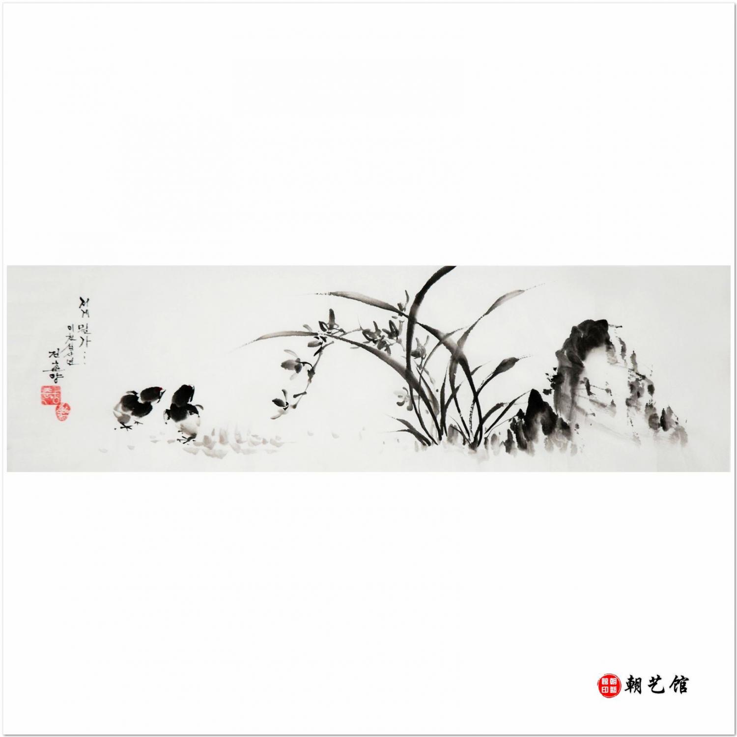 金春阳《好奇心》朝鲜国画