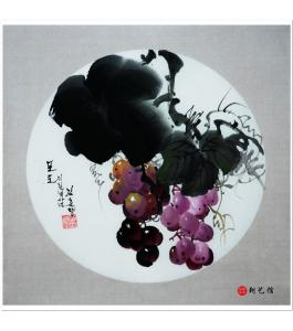 金春阳《葡萄2》朝鲜国画