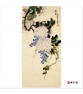 金春阳《藤花6》朝鲜国画