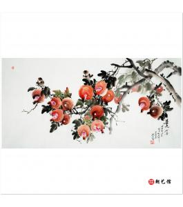 金春阳《石榴》朝鲜国画