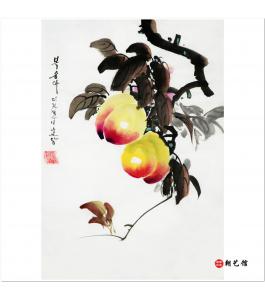 金春阳《桃子5》朝鲜国画