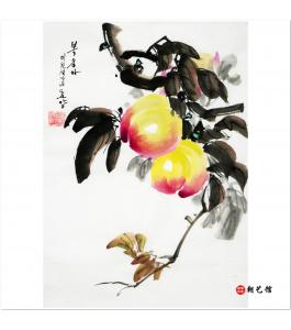 金春阳《桃子3》朝鲜国画