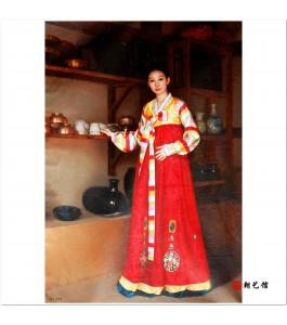 朴丹必《朝服女子》朝鲜油画-628xj