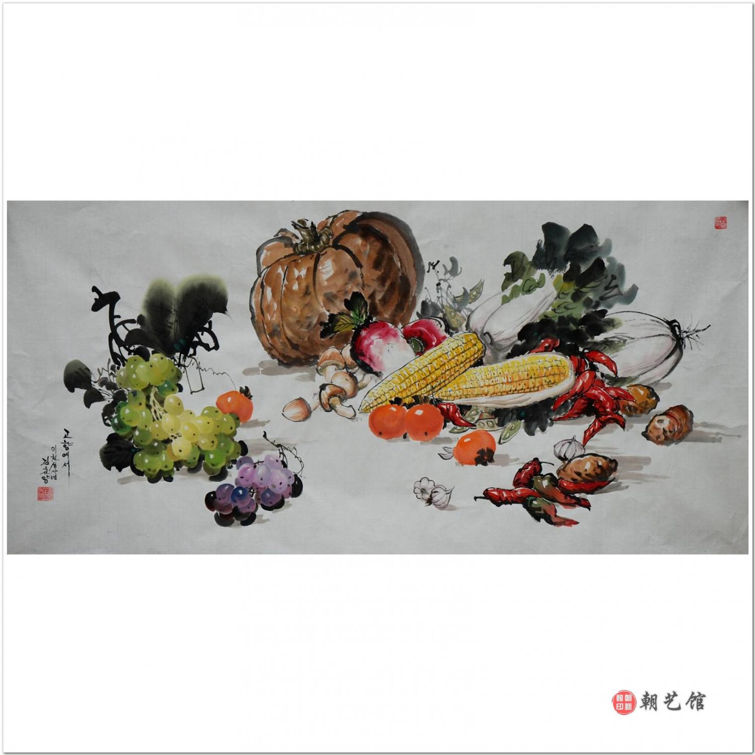 金春阳《丰年2》朝鲜国画