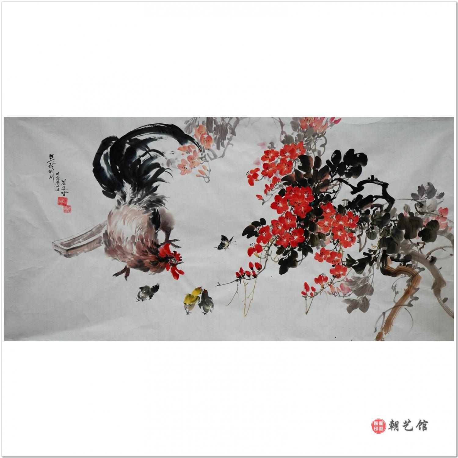 金春阳《春光无限》朝鲜国画