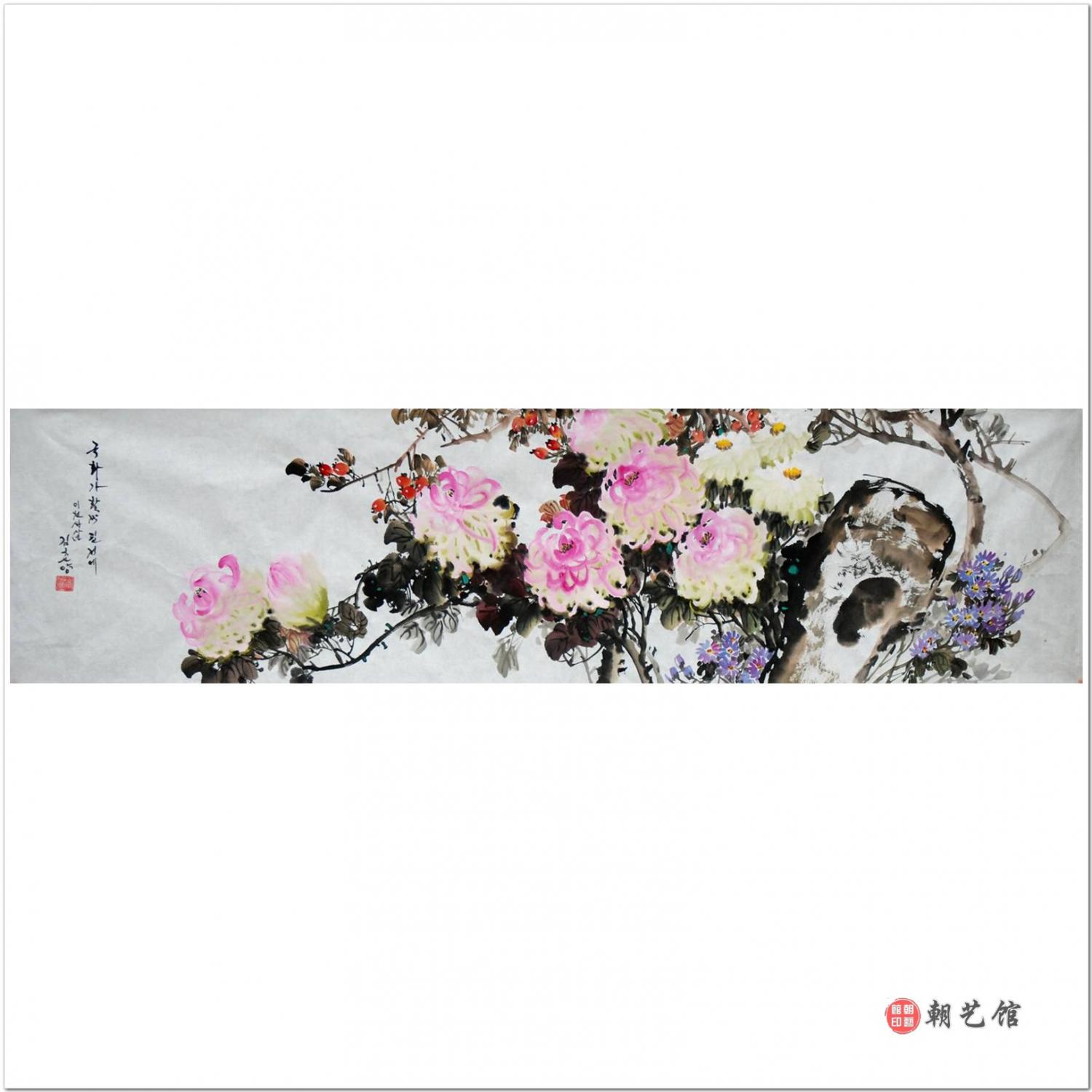 金春阳《富贵春风》朝鲜国画
