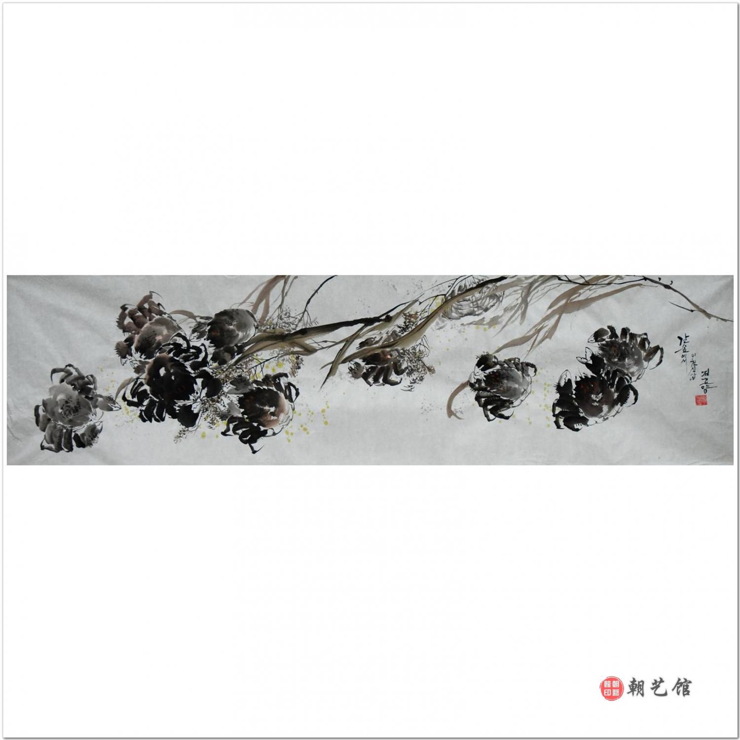 金春阳《螃蟹2》朝鲜国画