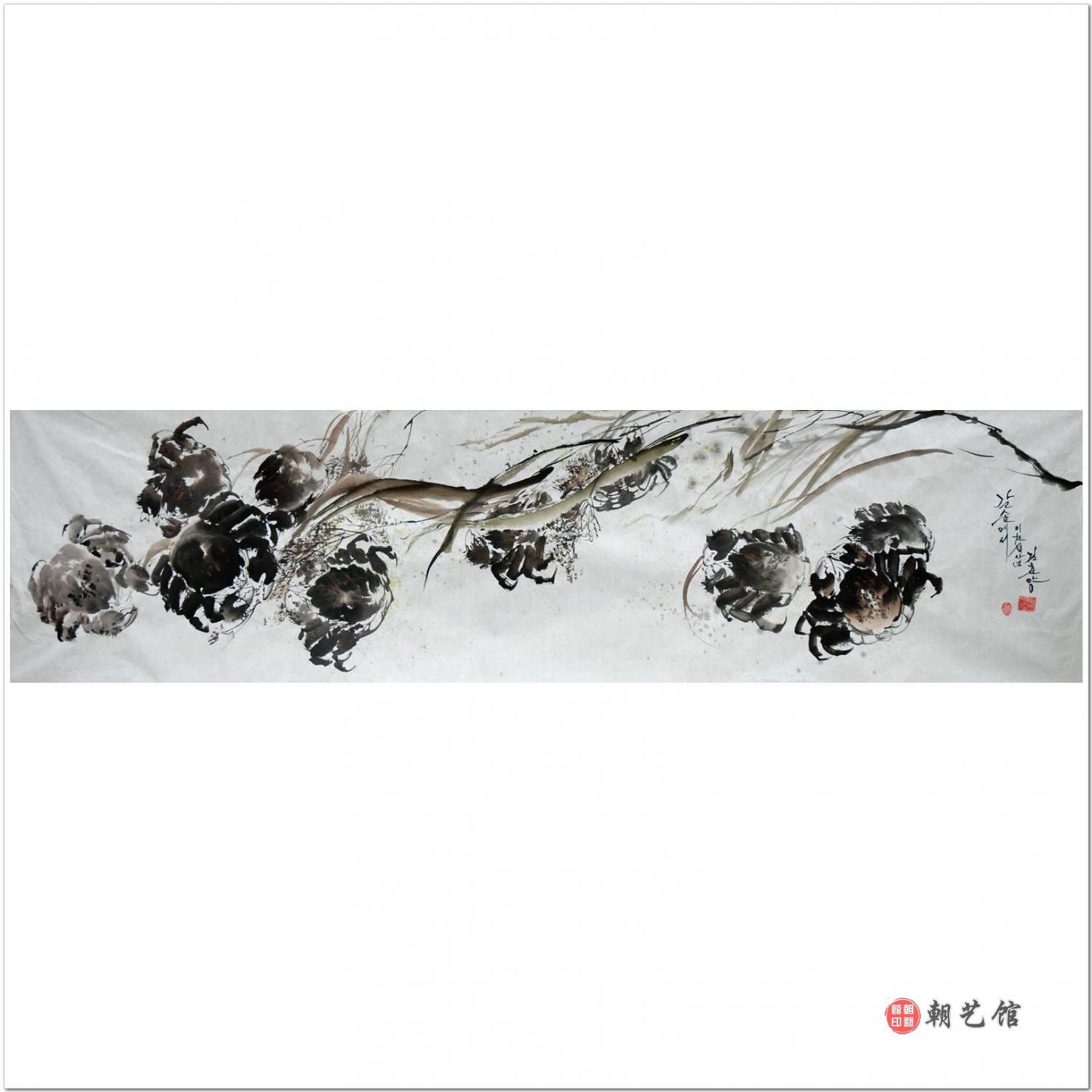 金春阳《螃蟹1》朝鲜国画