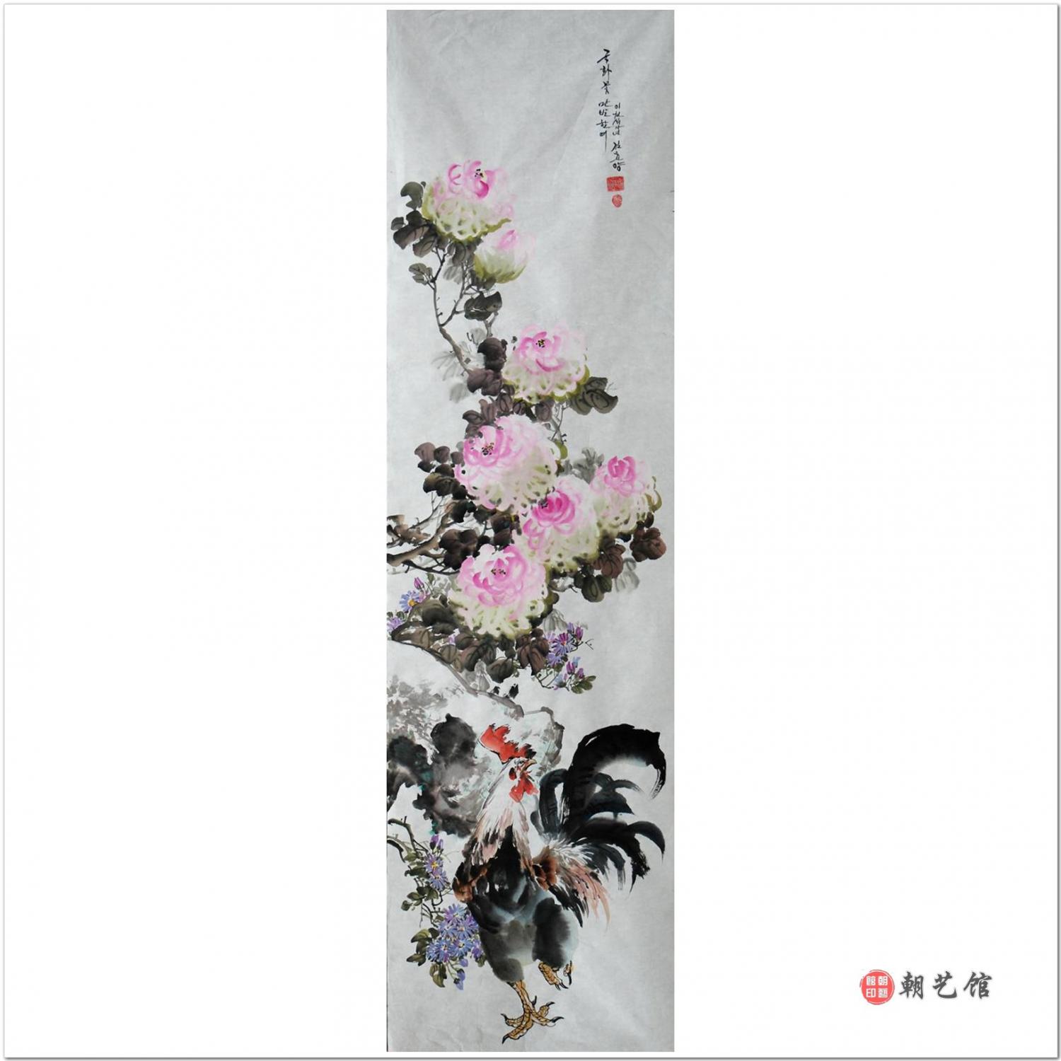 金春阳《菊花3》朝鲜国画