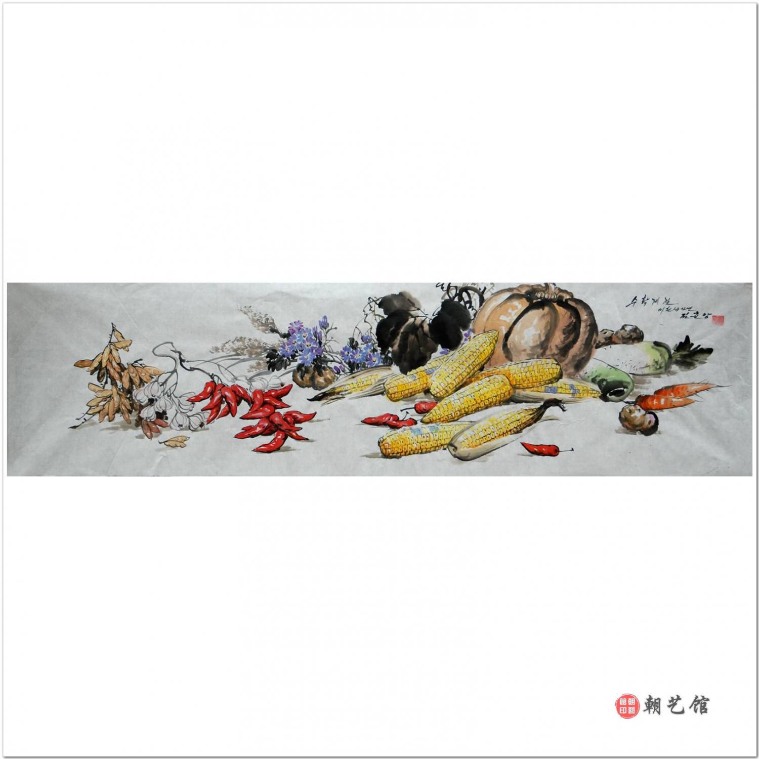 金春阳《丰收季节2》朝鲜国画