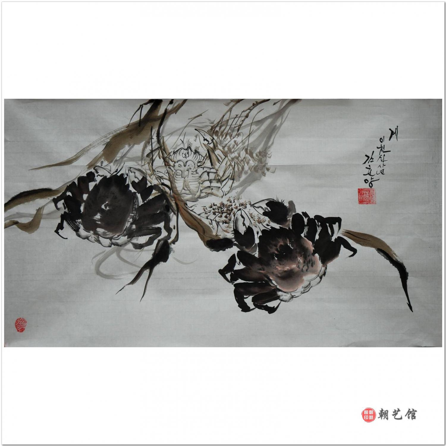 金春阳《螃蟹1》朝鲜国画