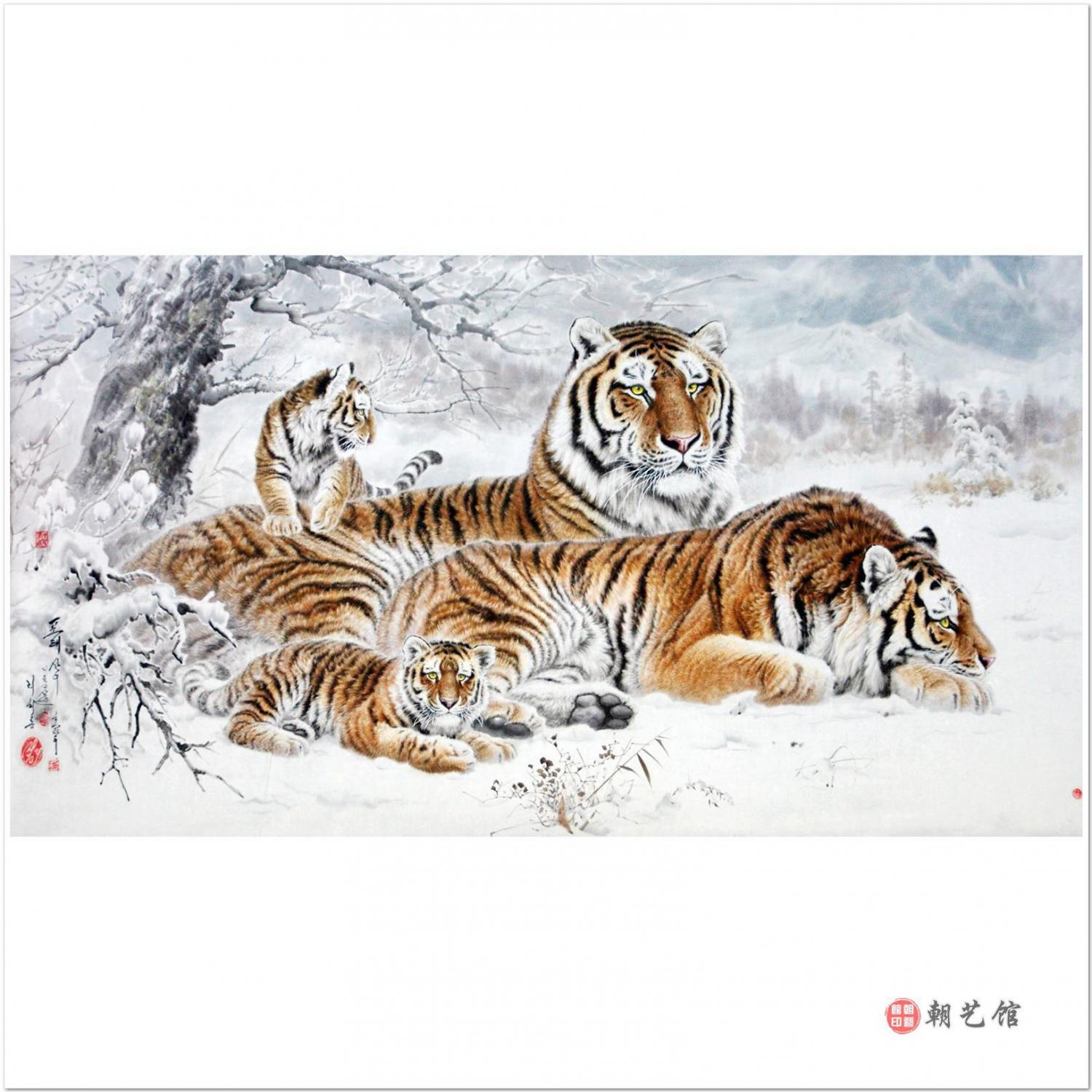 李海龙《王者风范》朝鲜国画
