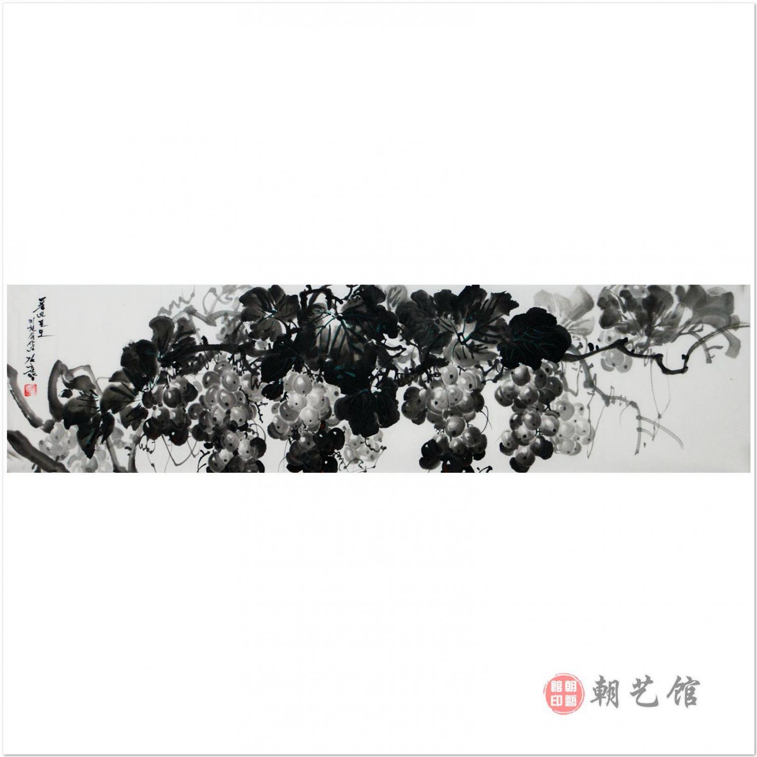 金春阳《葡萄丰年2》朝鲜国画