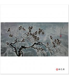 金春阳《冬天》朝鲜国画
