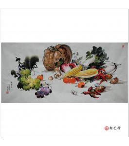 金春阳《丰年2》朝鲜国画