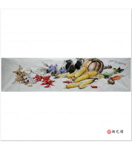金春阳《丰收季节2》朝鲜国画