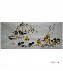 金春阳《夏日情》朝鲜国画