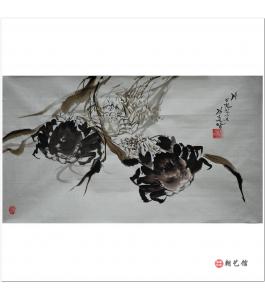 金春阳《螃蟹1》朝鲜国画